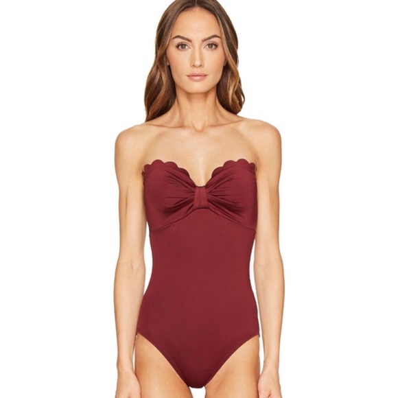 kate spade Other - NWOT! Kate Spade Scallop Burgundy Swimsuit